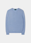 Cromford Luxury Cotton Jumper In Steel Blue