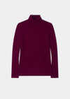 Alison Ladies Cashmere Roll Neck Jumper In Bordeaux