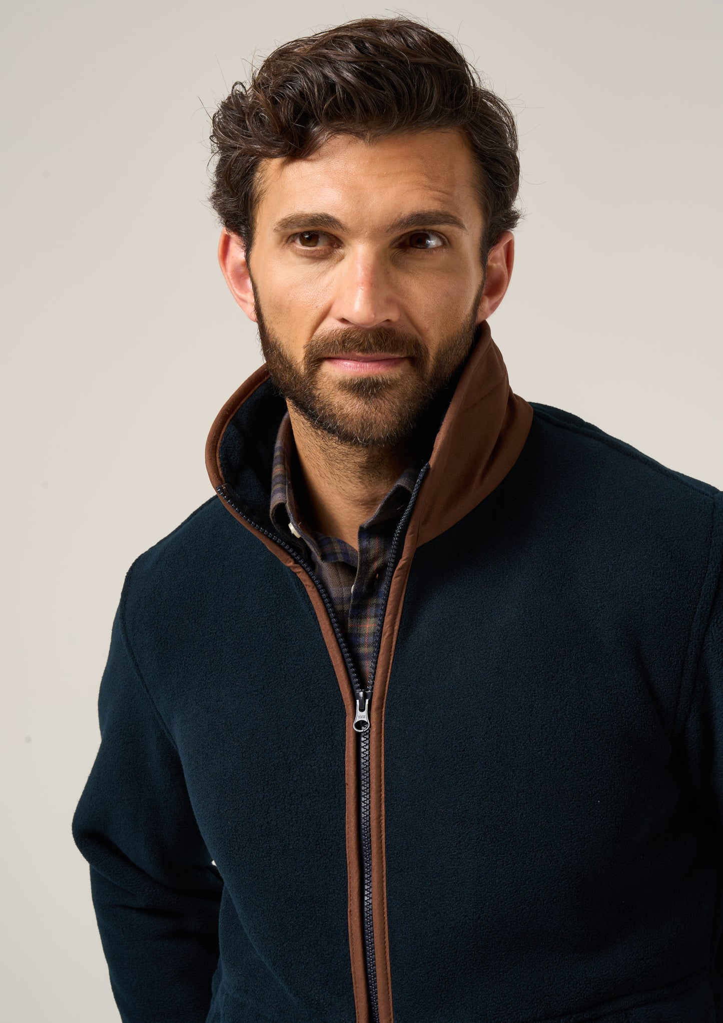 Aylsham Men's Fleece Windblock In Dark Navy