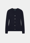 Briony Ladies Cotton Cashmere Cardigan In Dark Navy