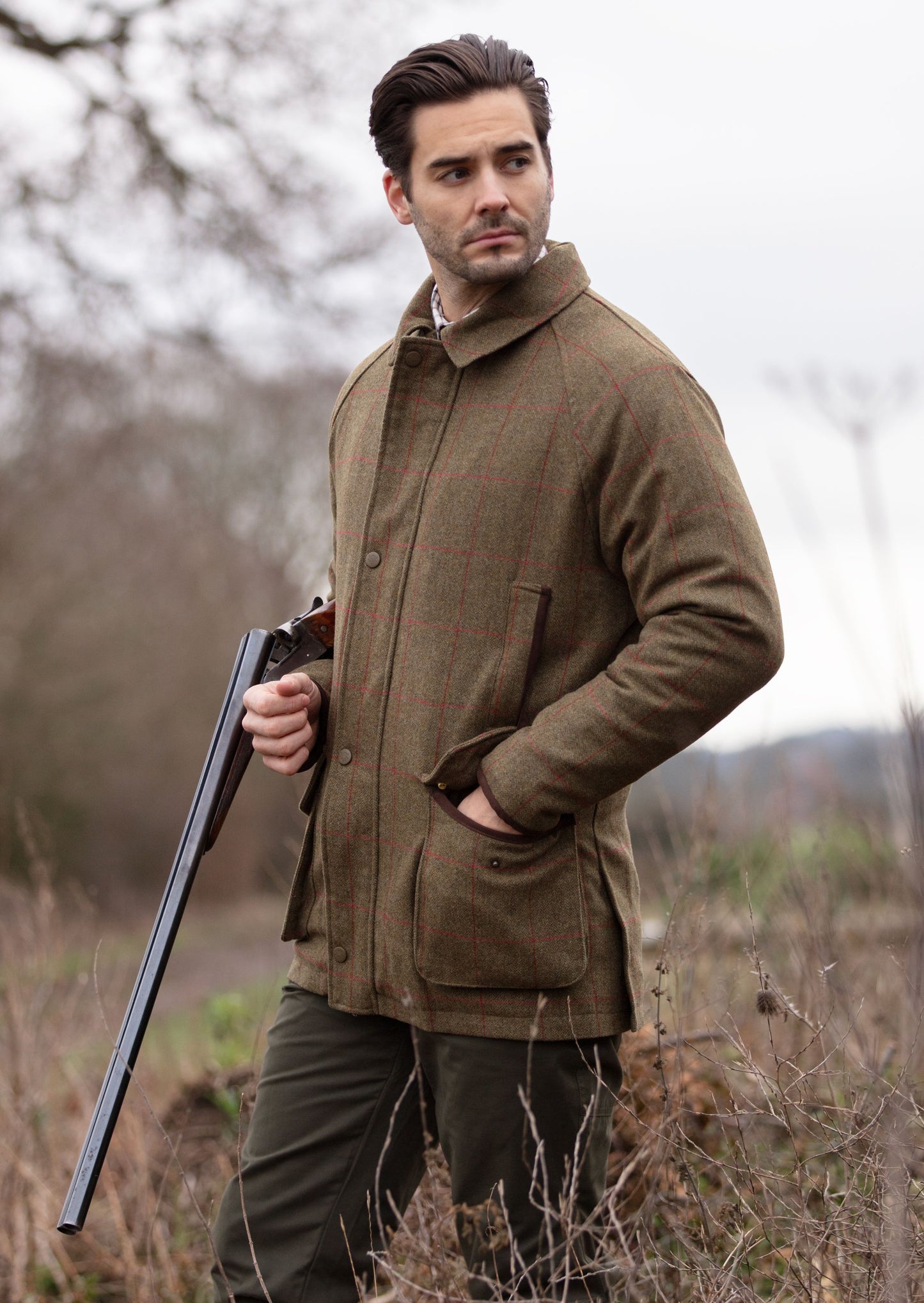 Combrook Men's Waterproof Tweed Coat In Sage