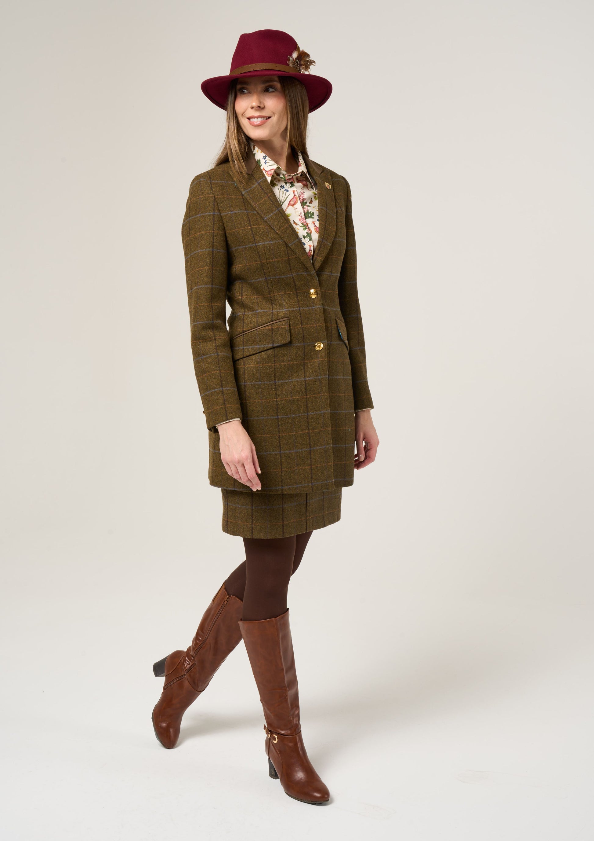 Combrook Ladies Mid-Thigh Coat In Hazel