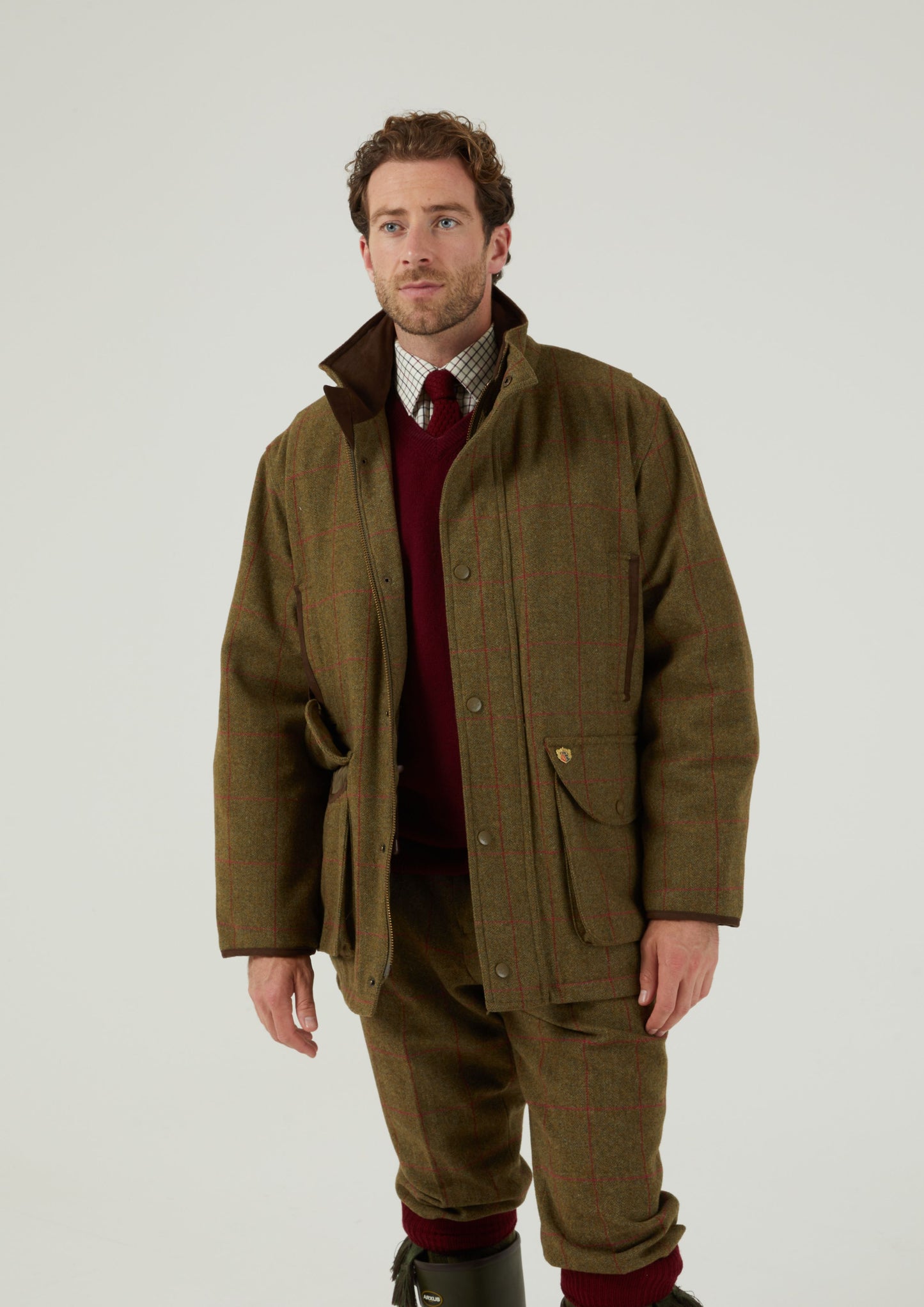 Combrook Men's Tweed Shooting Field Coat In Sage