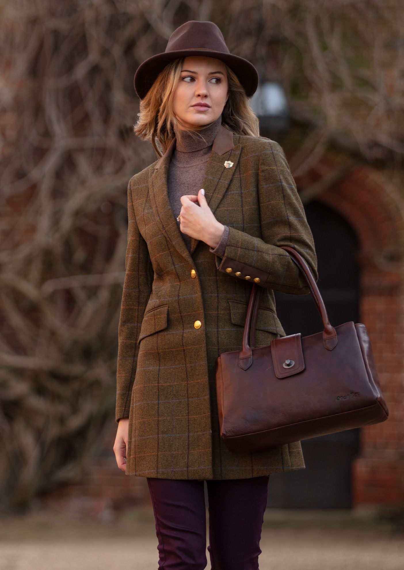 Combrook Ladies Mid-Thigh Coat In Hazel