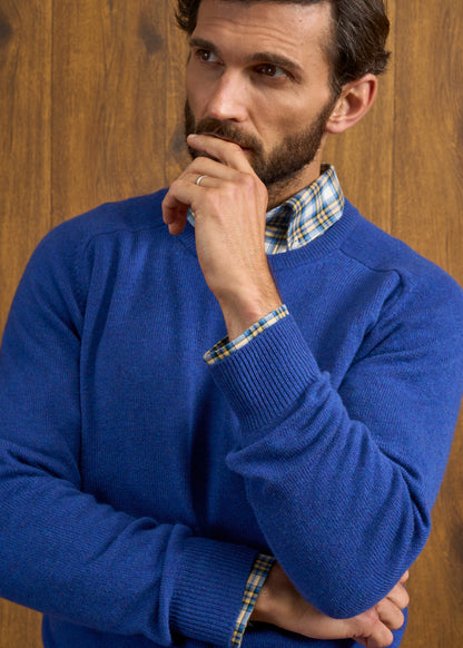 Dorset Men's Lambswool Jumper in Persian - Classic Fit