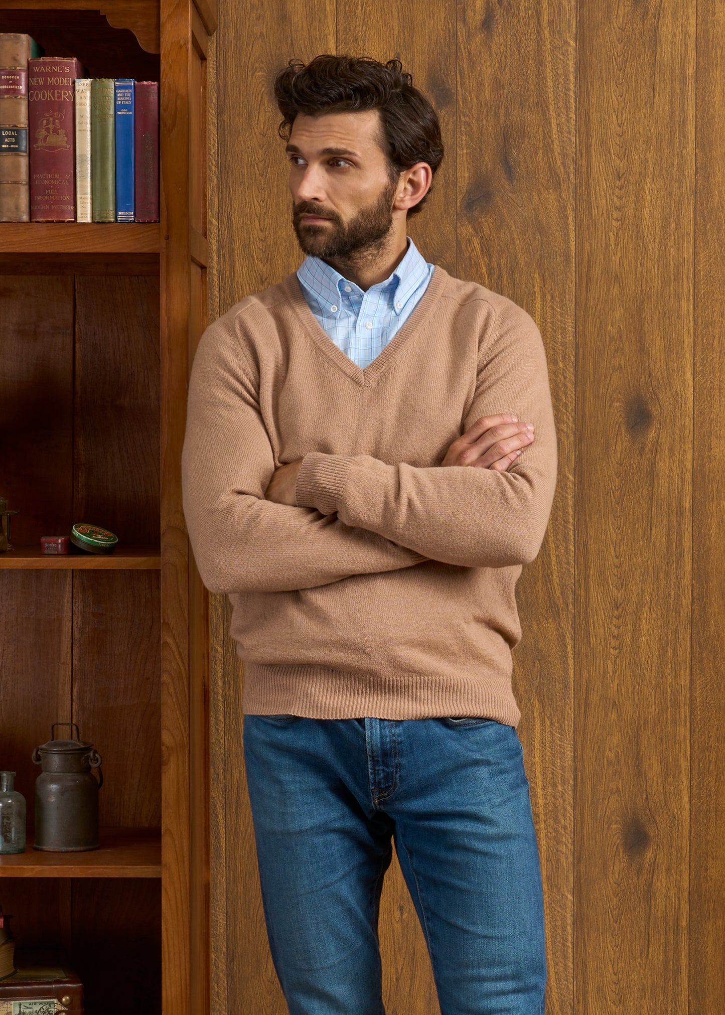 Hampshire Lambswool Jumper in Camel 