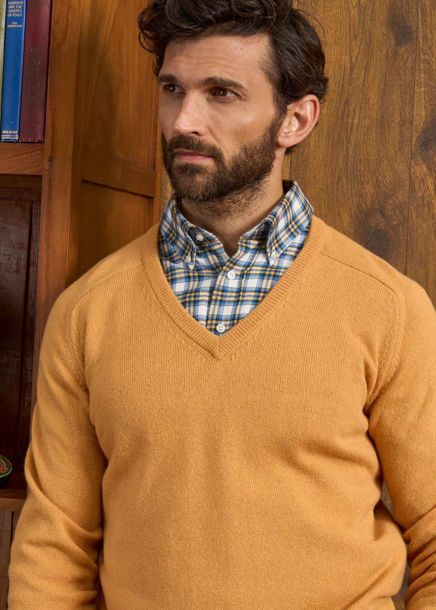 Hampshire Lambswool Jumper in Harvest Gold 