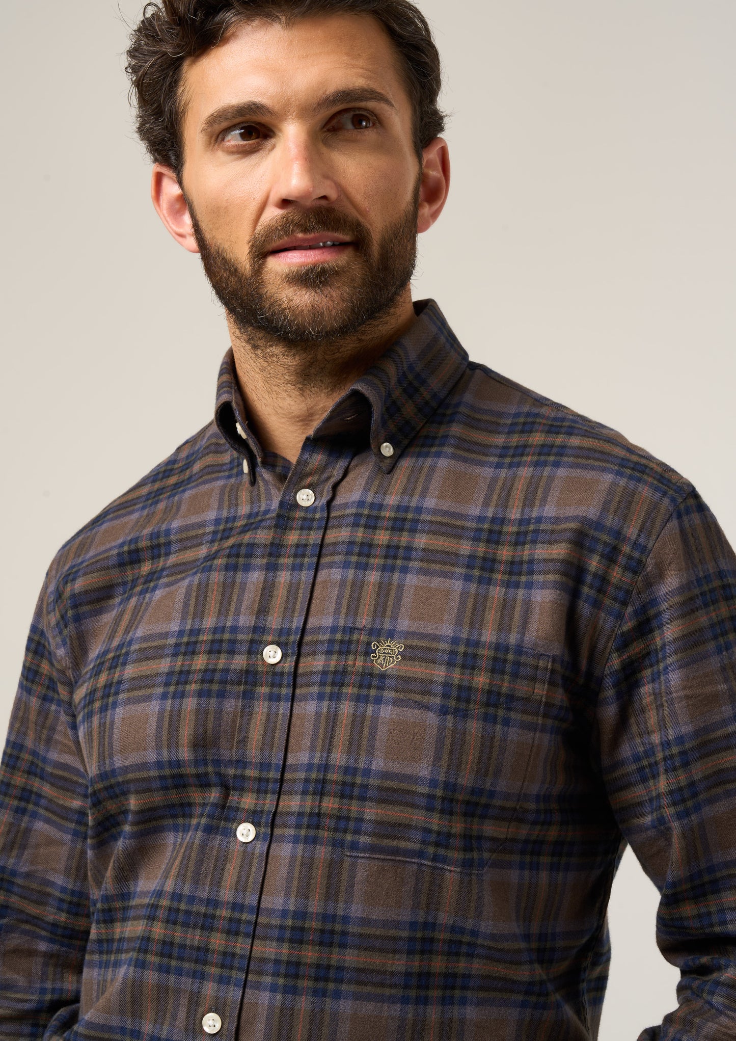 Ilkley Flannel Check Shirt In Brown