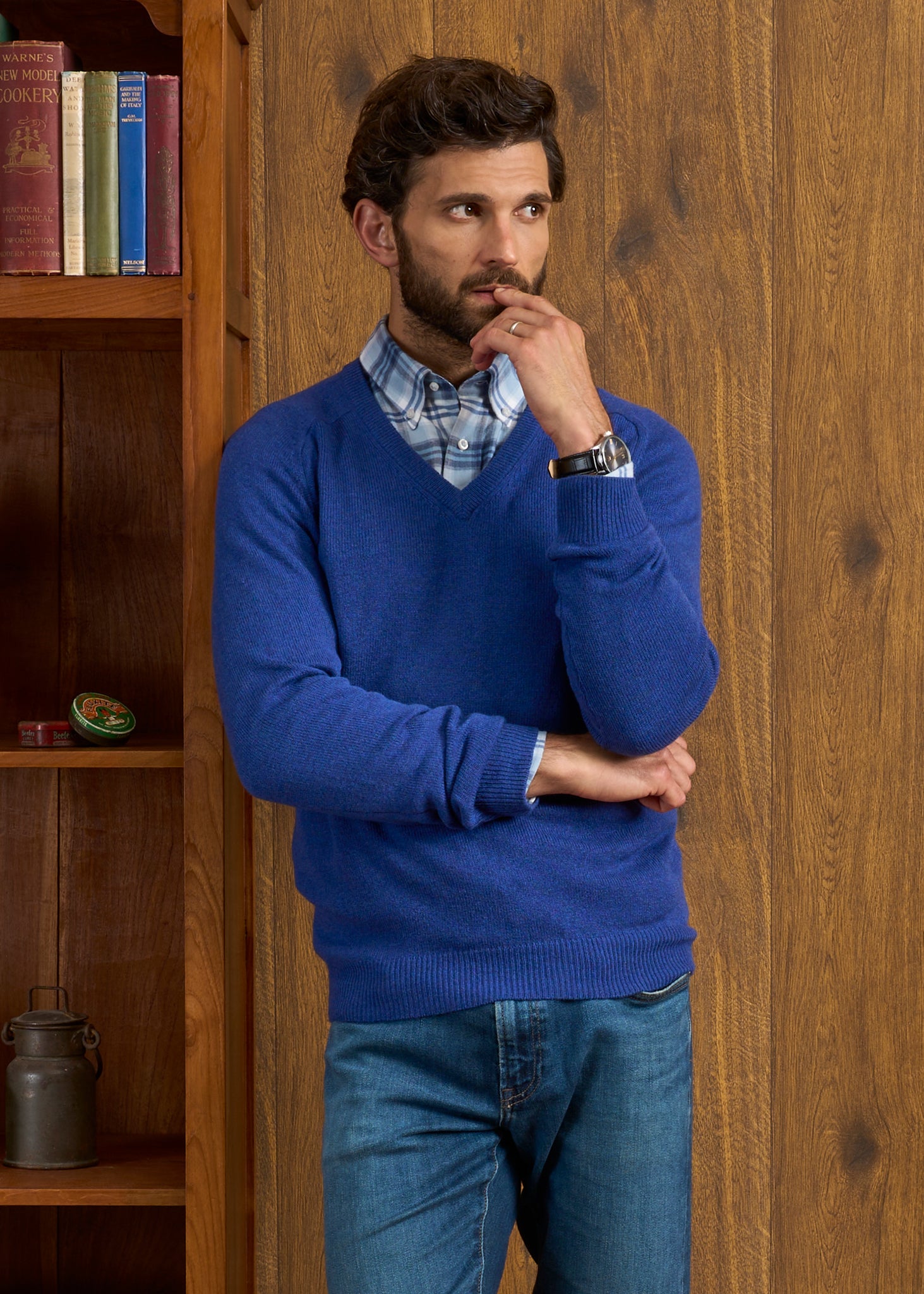 Kilsyth Men's Lambswool Jumper in Persian 