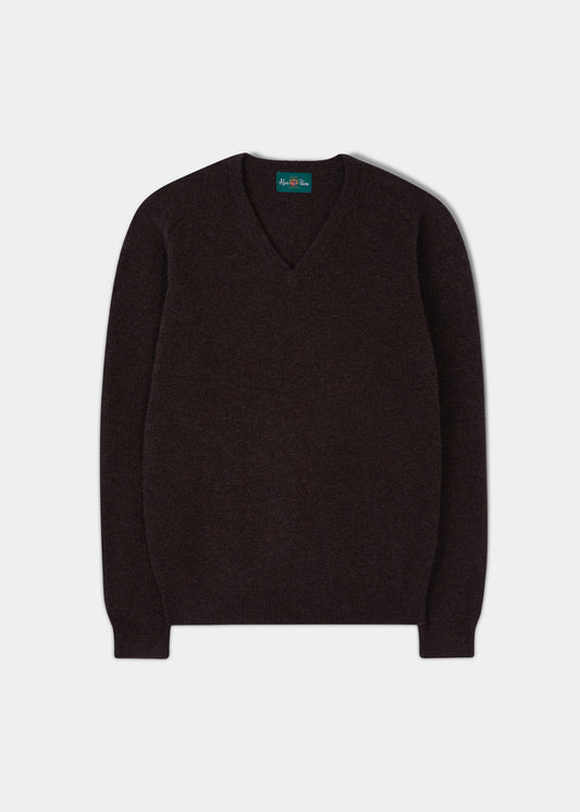 Kilsyth Men's Lambswool Jumper in Cocoa - Regular Fit