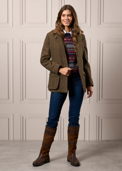 Surrey Ladies Tweed Coat In Hemlock