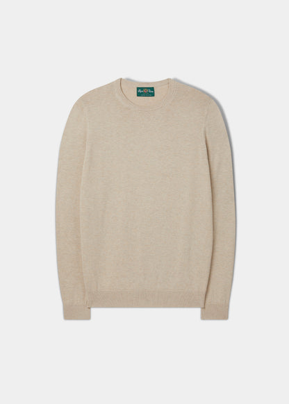 Leysmill Cotton Cashmere Jumper In Sand