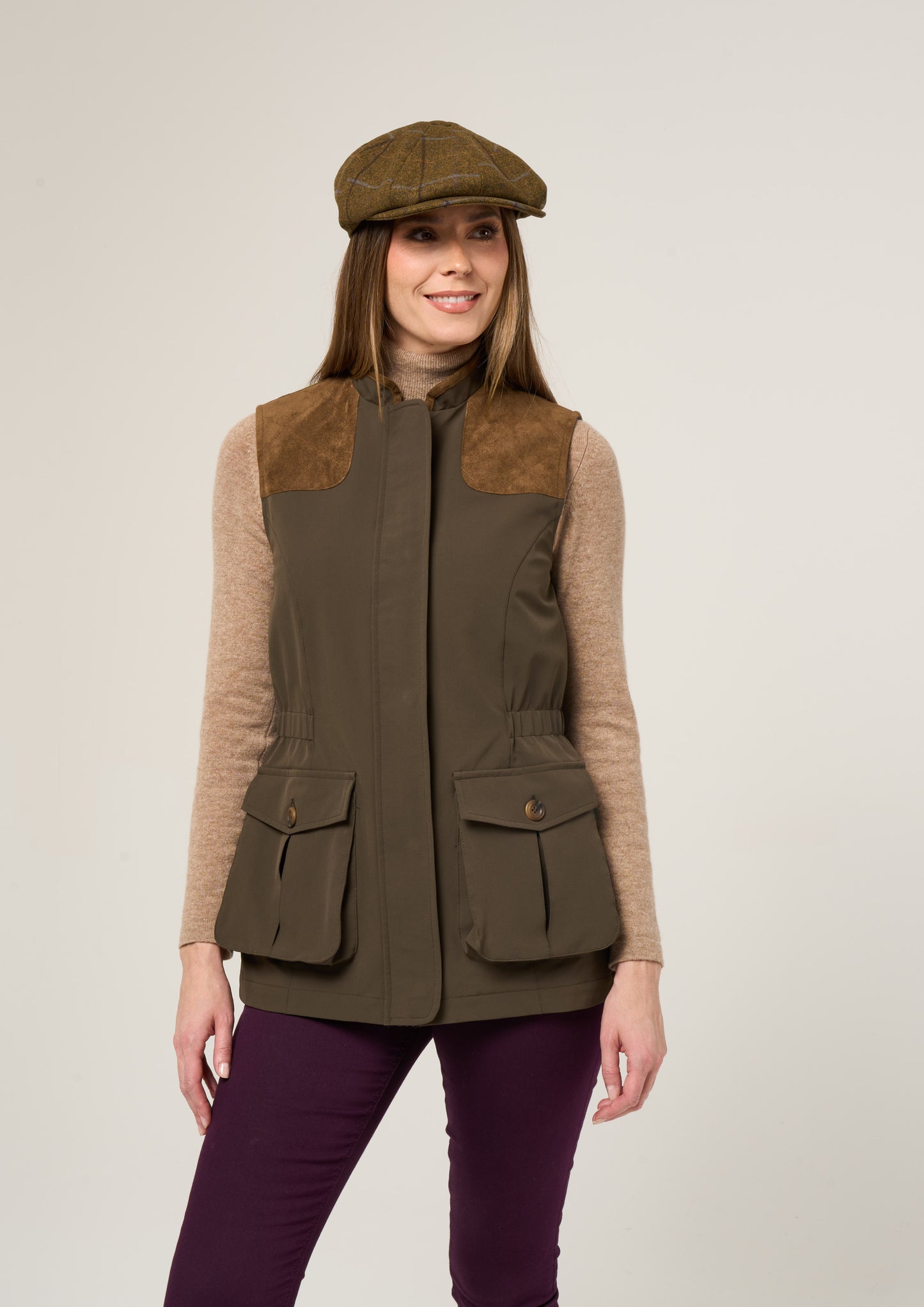 Lockwood Ladies Shooting Waistcoat In Olive