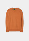 Lambswool Crew Neck Jumper in Jaffa Orange