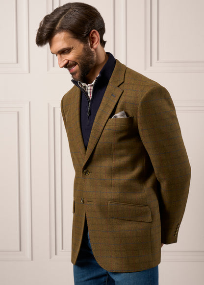 Blazer color moro con forro de tweed Surrey - Corte estándar