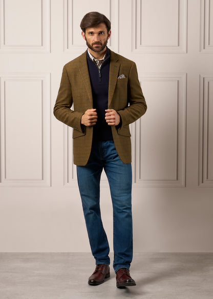 Blazer color moro con forro de tweed Surrey - Corte estándar