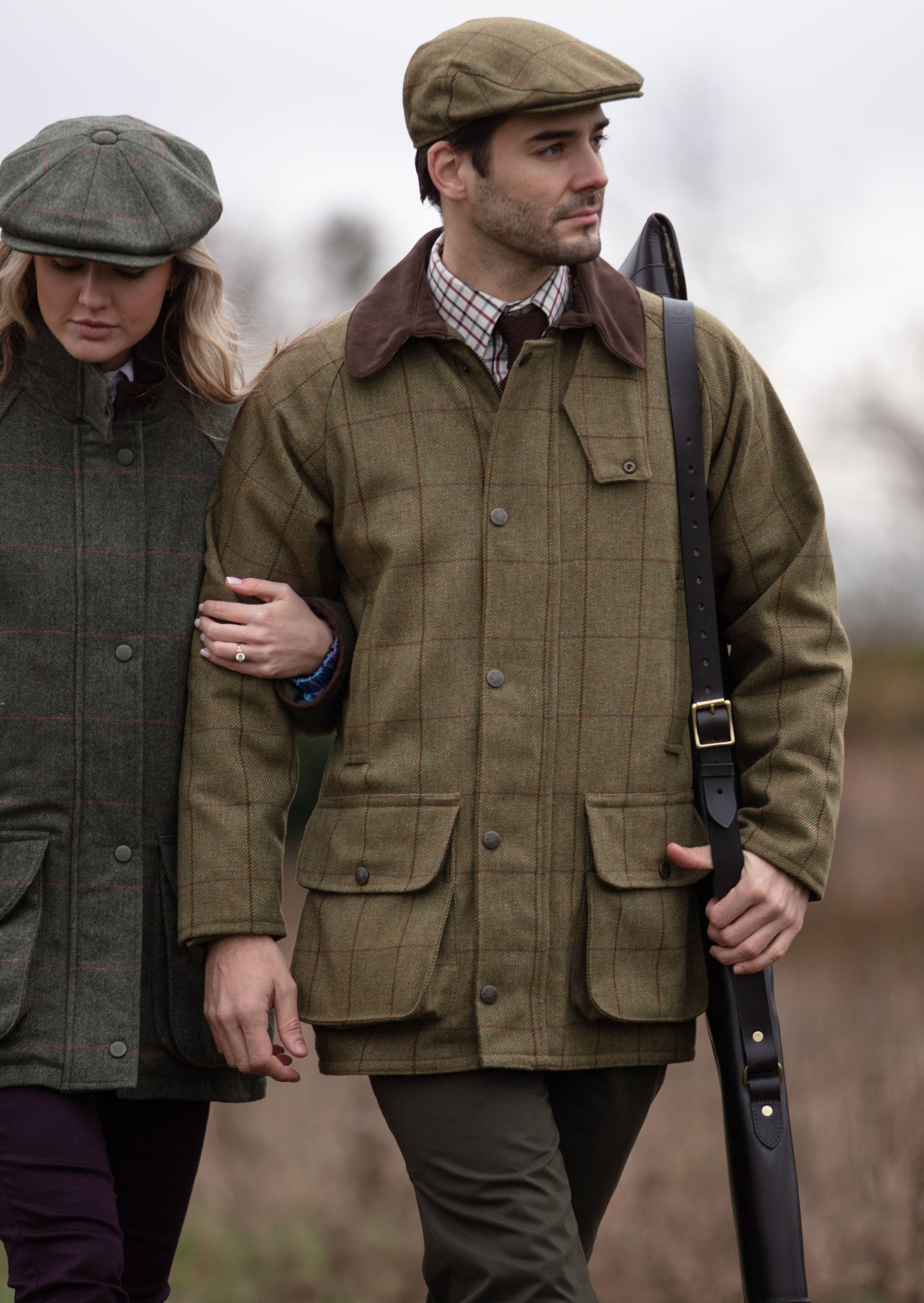 Rutland Tweed Shooting Coat In Lichen