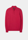 Selhurst Cotton Cashmere 1/4 Zip Jumper In Raspberry