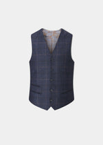 Surrey Men's Tweed Lined Country Waistcoat In Navy Check