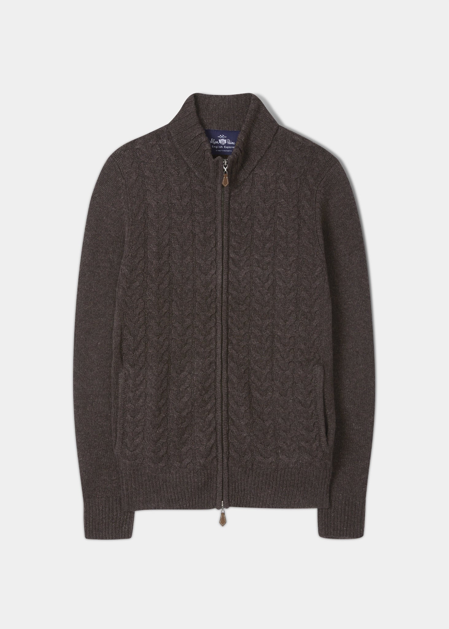 Hawsker Zip Front Mock Neck Jumper In Cocoa