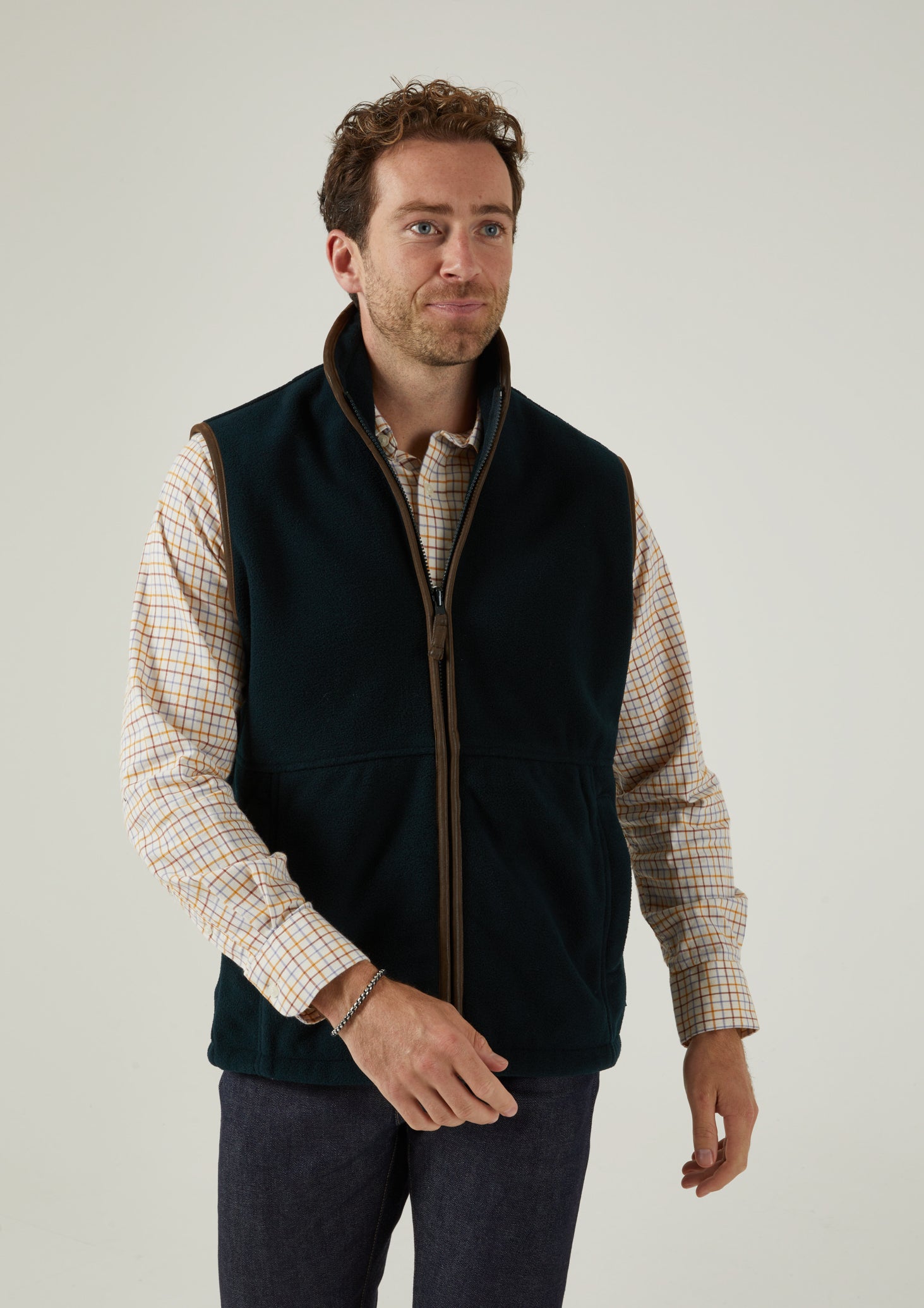 Aylsham Men's Fleece Gilet In Dark Navy 