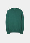 Alan Paine men's cotton cashmere crew neck jumper in moorland