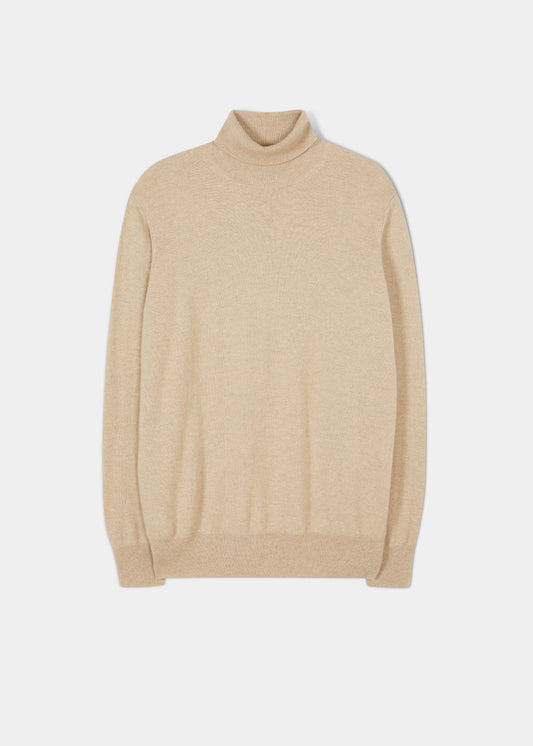 Glenure Cashmere Linen Roll Neck Jumper 