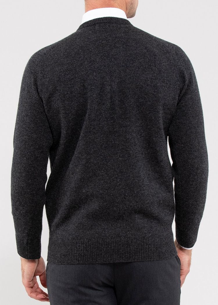 Hampshire Lambswool Saddle Shoulder Charcoal Jumper