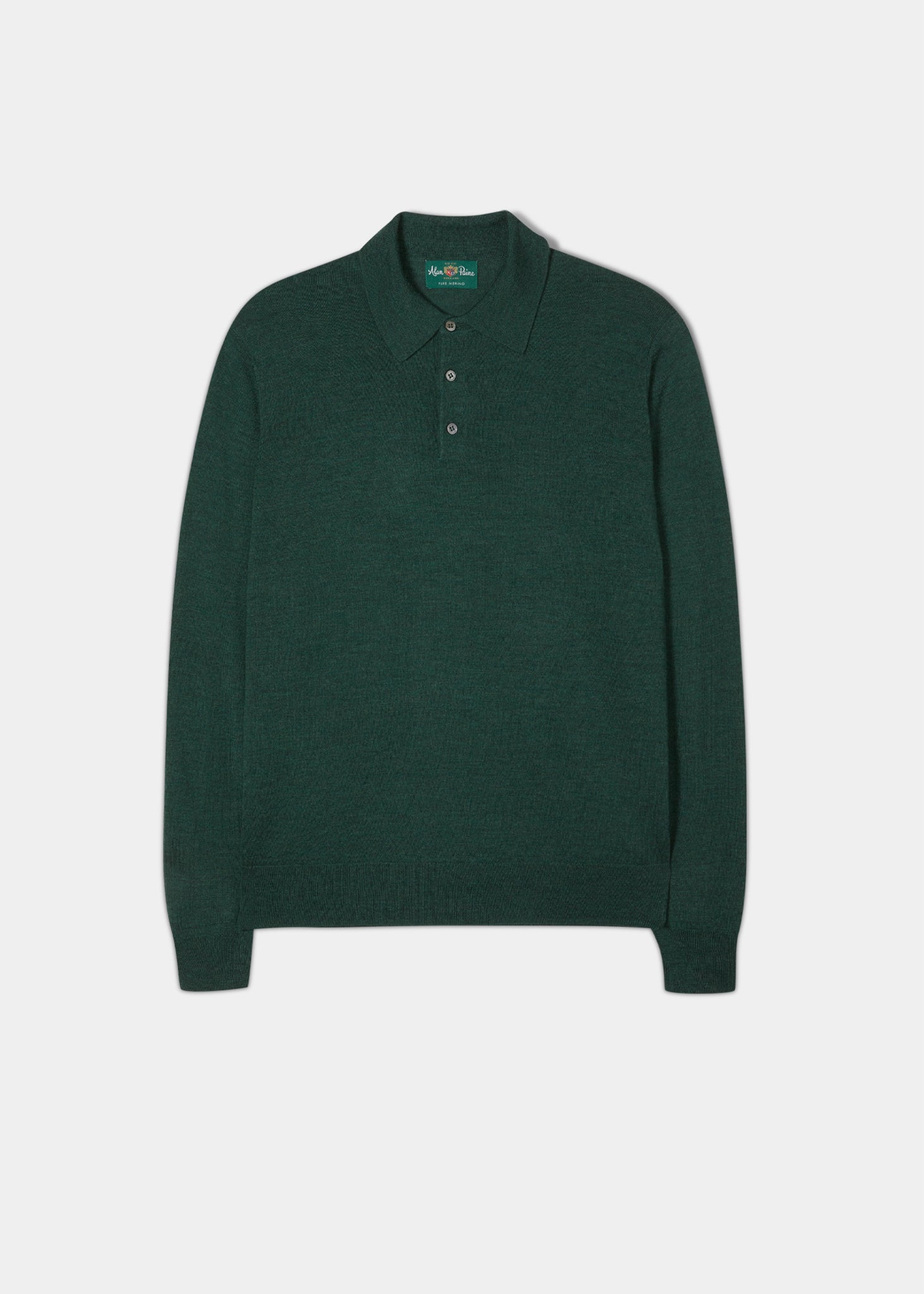 Merino-Wool-Long-Sleeve-Polo-Shirt-Hunter