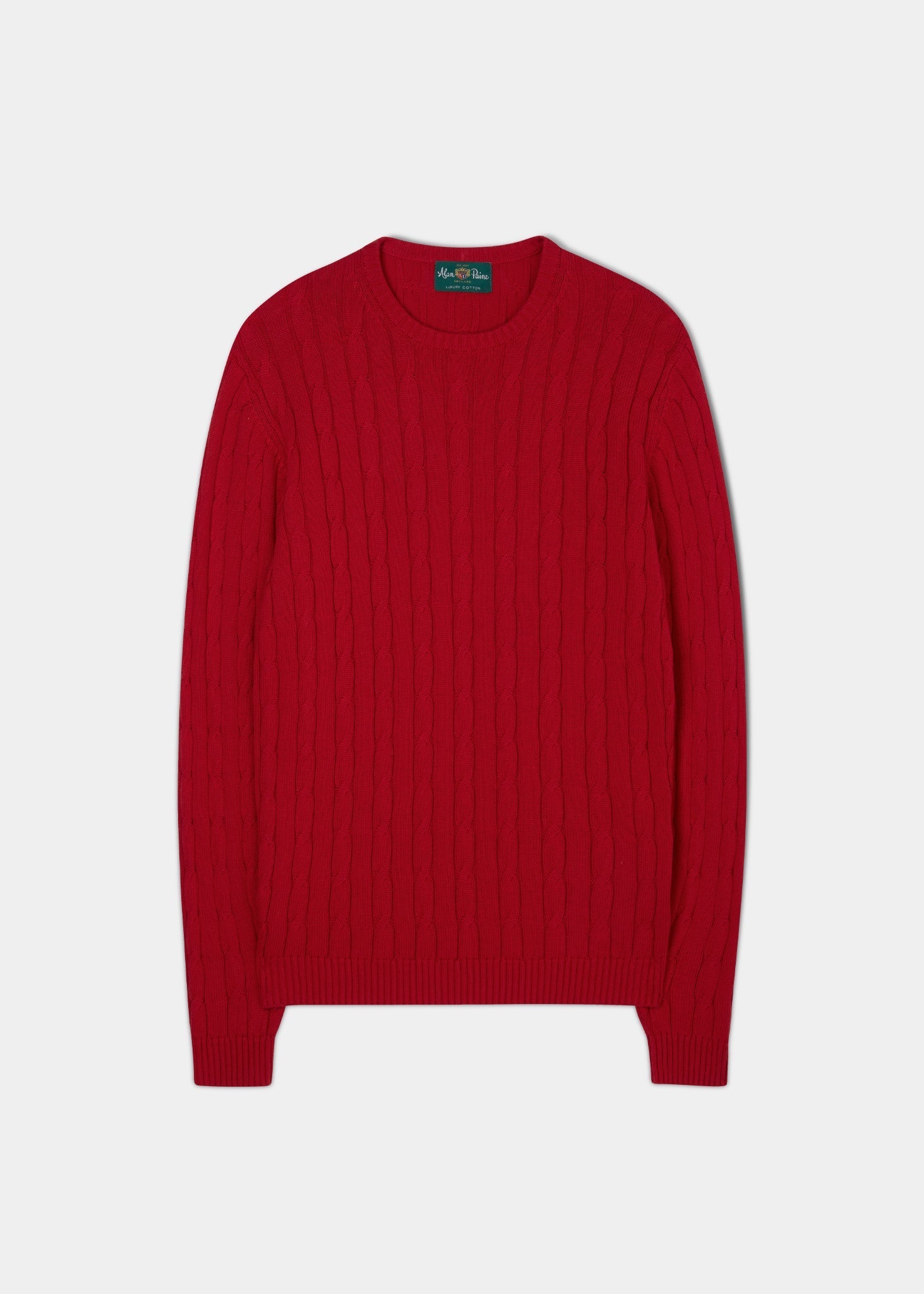 Honley Cotton Cashmere Cable Knit Jumper In Rosso