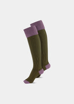 ladies-shooting-socks-lilac-olive