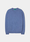 Men's Lambswool Crew Neck Jumper In Jeans