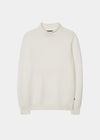 Mens Rolled Collar Jumper In Ecru