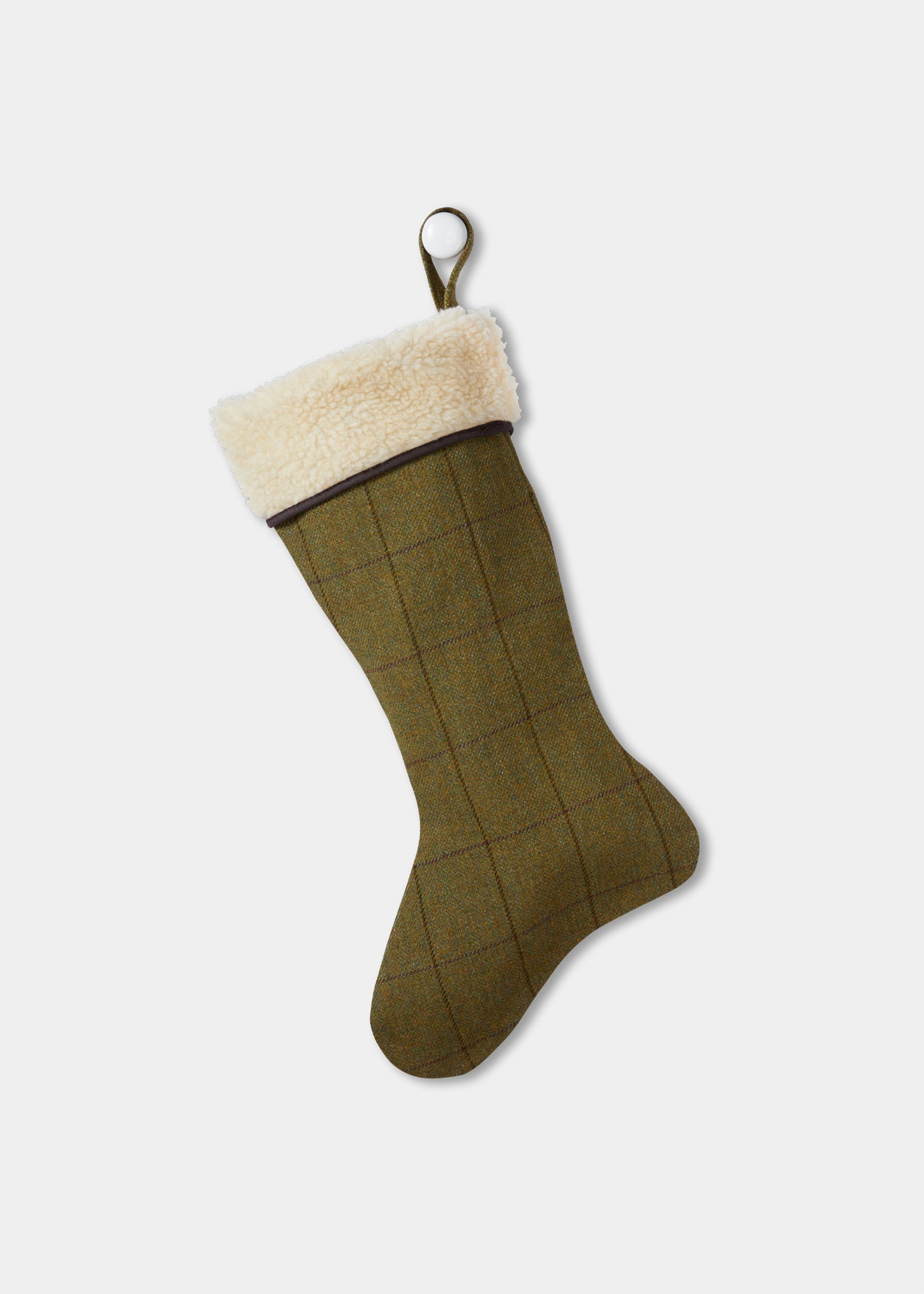 Calcetín navideño de tweed Rutland - Liquen