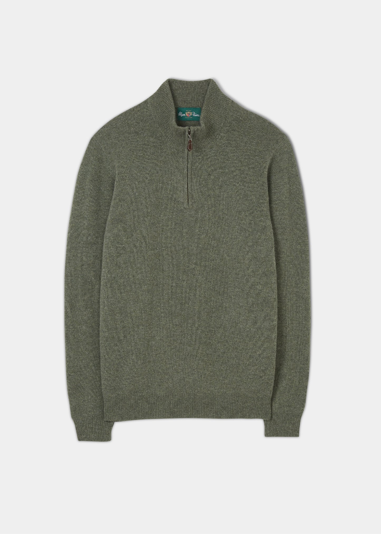 Men's Lambswool 1/4 Zip Mock Neck Jumper in Landscape